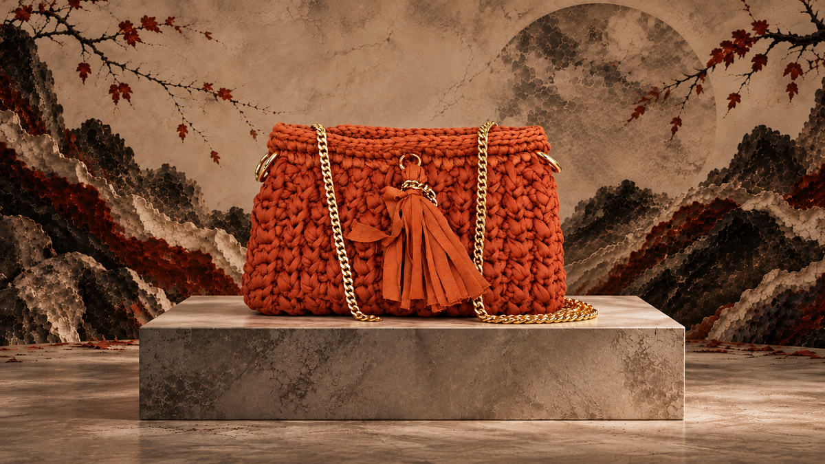 Bolsa de Crochê Laranja